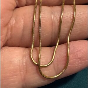 Solid 18k Gold 1mm Snake Chain 18”
